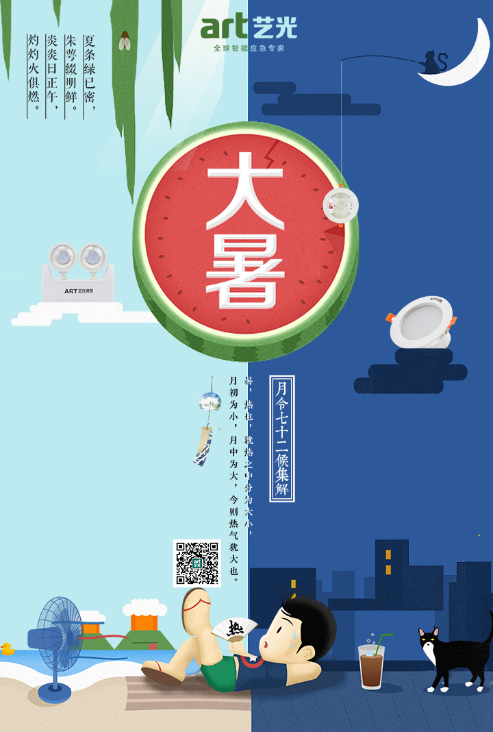 大暑，大暑，熱氣尤大也